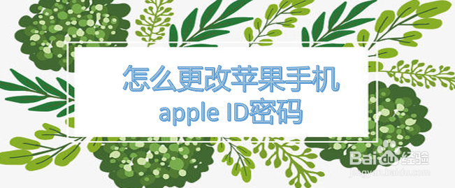 <b>怎么更改苹果手机apple ID密码</b>