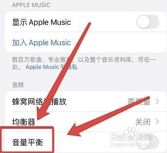怎样打开苹果音乐音量平衡功能