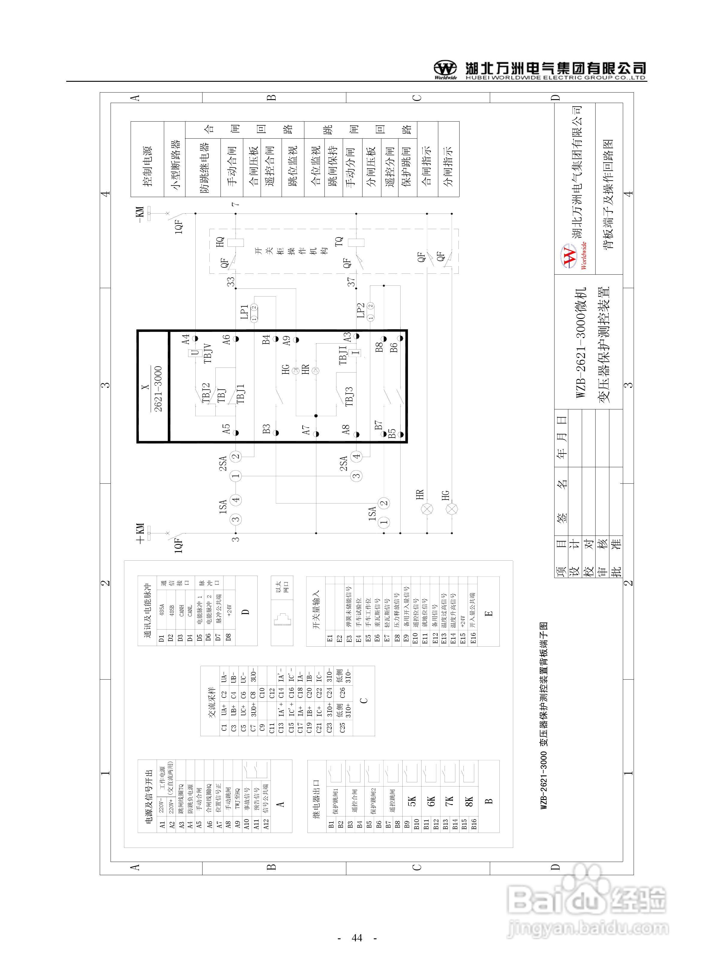 万洲WZB-2671A-3000微机母线绝缘监察保护装置使用说明:[5]