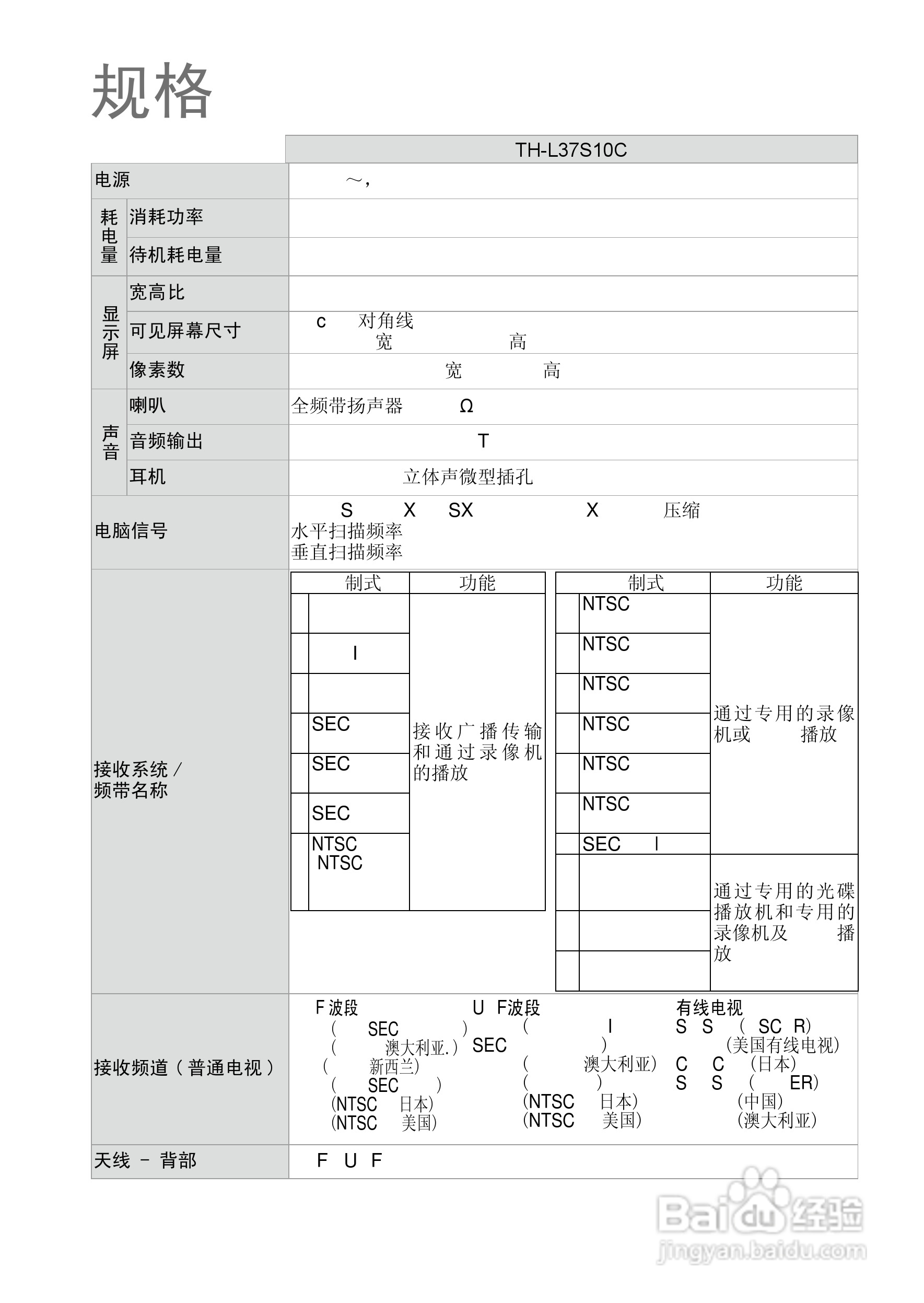 松下TH-L37S10C液晶彩电使用说明书:[5]