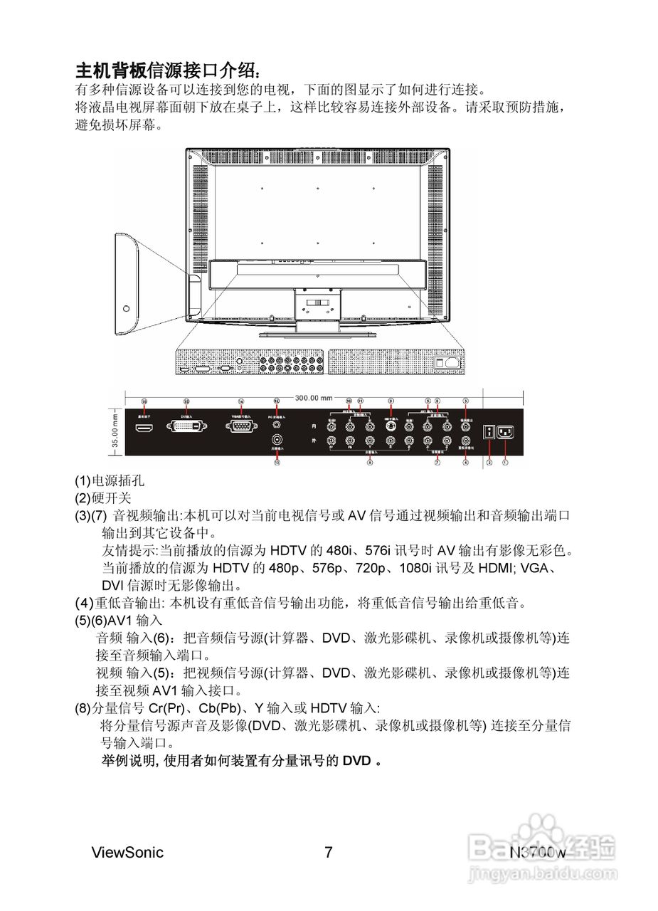 优派N3700w液晶彩电使用说明书:[1]