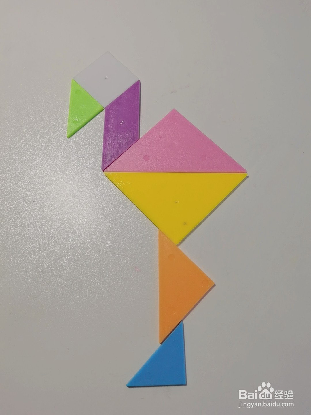 如何用七巧板拼一只优美的黑鹳