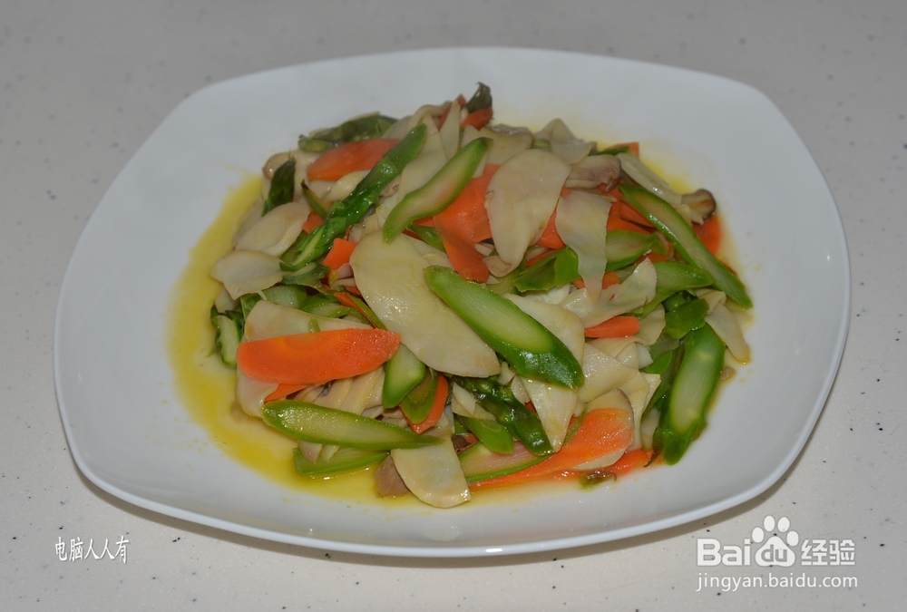 系列美食：[43]鸡腿菇炒芦笋