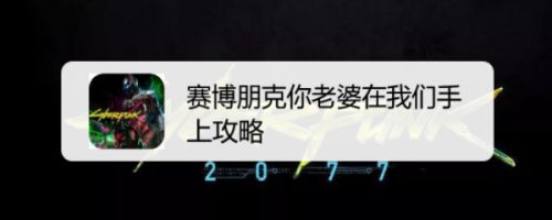 赛博朋克你老婆在我们手上攻略