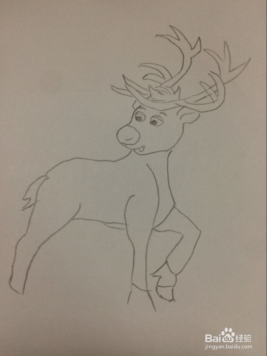 怎样简笔画驯鹿