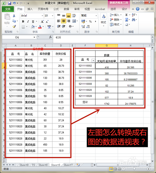 excel工作表的數據透視表怎麼製作,使用