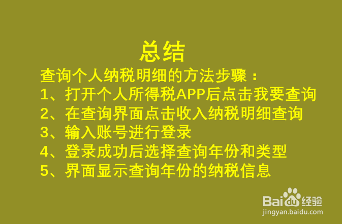 如何查询个人纳税明细？