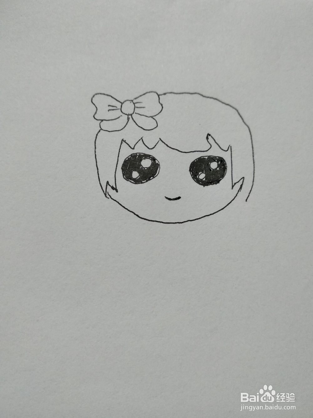 抖音中女孩简笔画步骤