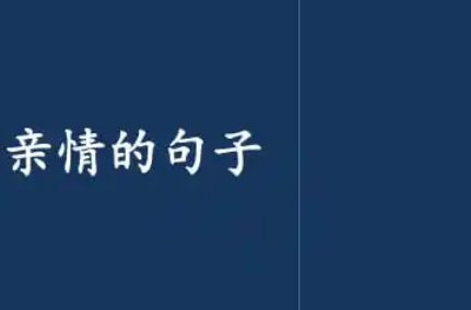 亲情的句子唯美简短有哪些