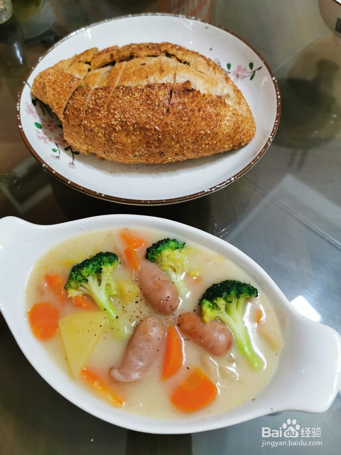有颜有料的香肠奶油炖菜
