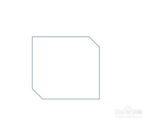 Word如何插入无填充颜色的剪去对角的矩形