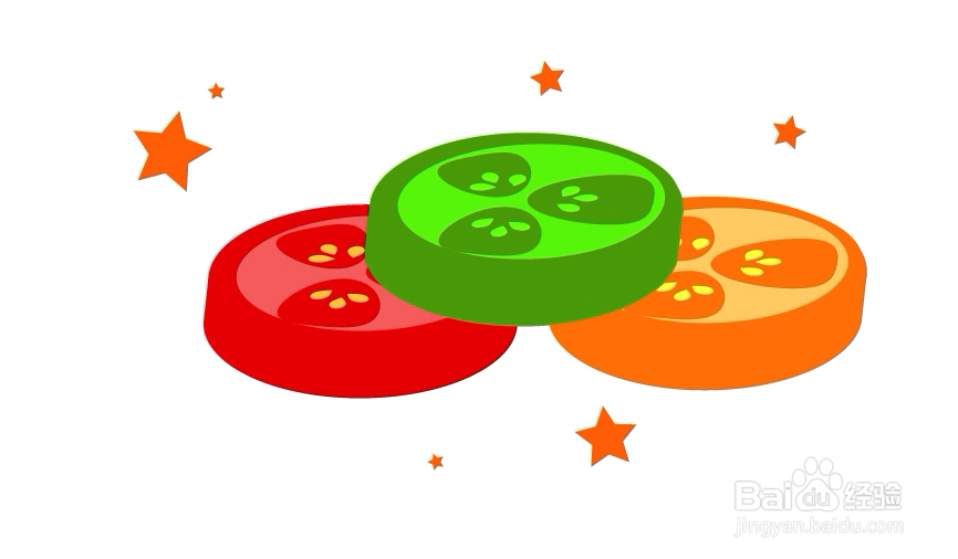 怎样在illustrator中绘制桔子糖小图标