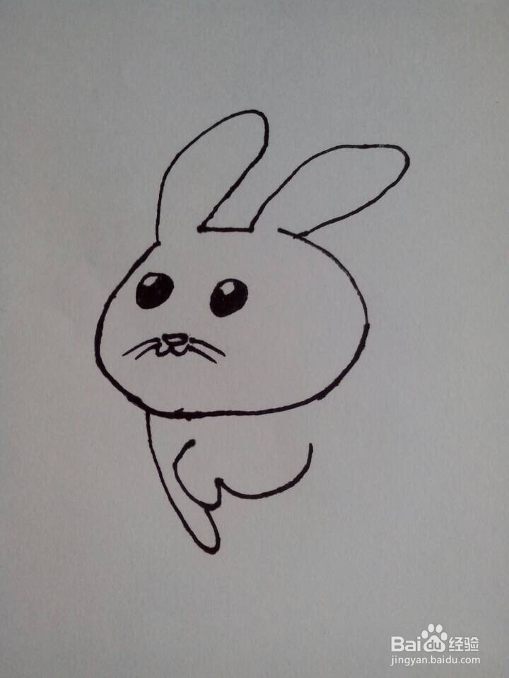 儿童手工简易画--小兔子