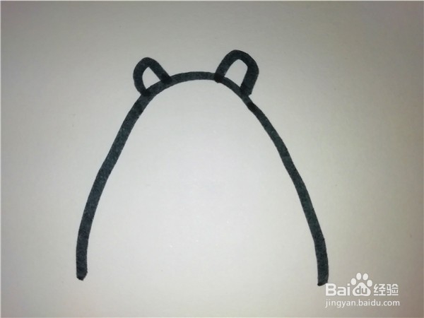 怎么样用简笔画画暖暖的小蓝熊