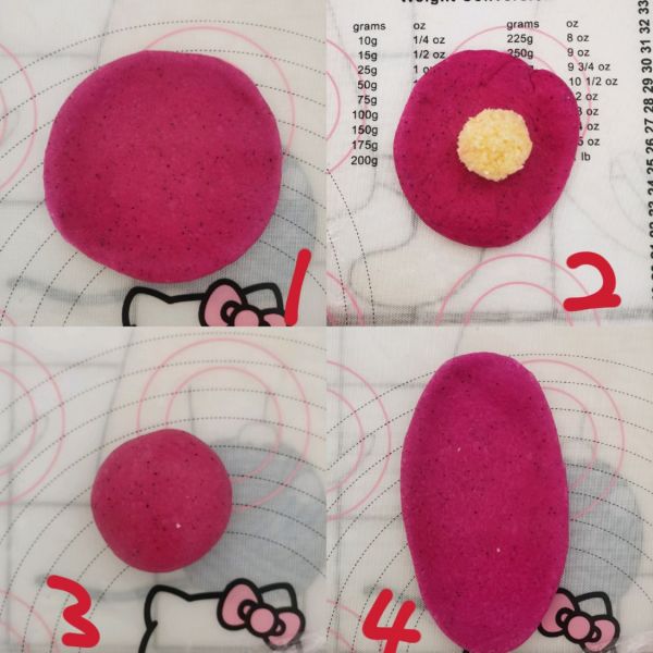 火龙果椰蓉面包