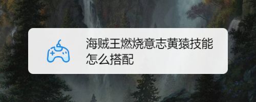 海贼王燃烧意志黄猿技能怎么搭配 百度经验 海贼王燃烧意志黄猿技能怎么搭配 百度经验