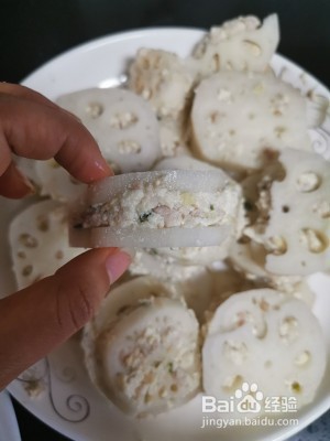 养生食补家传藕夹的做法