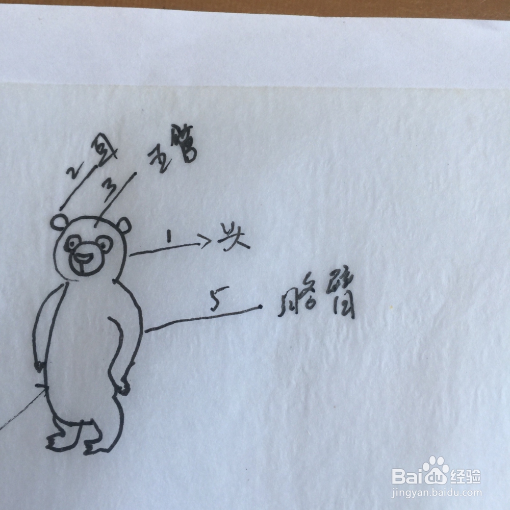 如何画简笔画小熊
