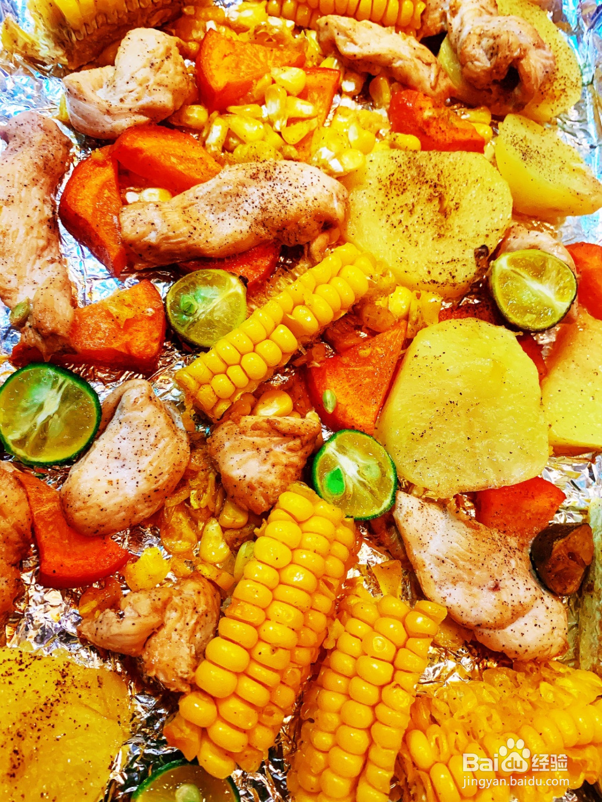 黑椒青柠时蔬烤鸡胸肉的做法