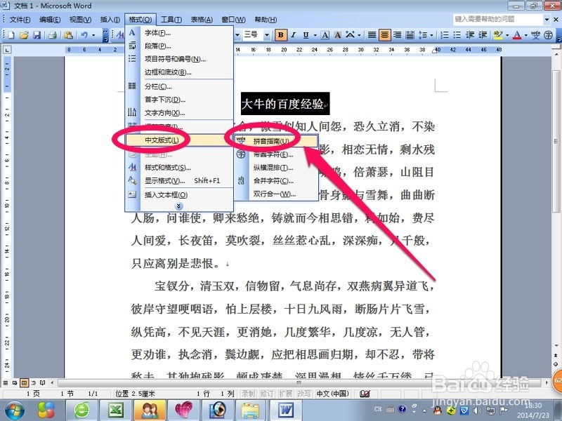 word操作教程：[10]中文版式的使用
