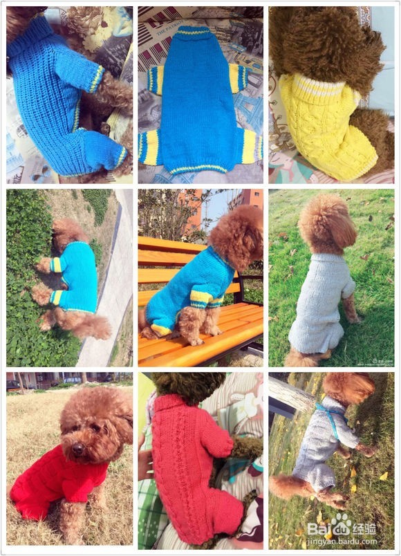 原创纯手工针织狗狗四脚毛衣