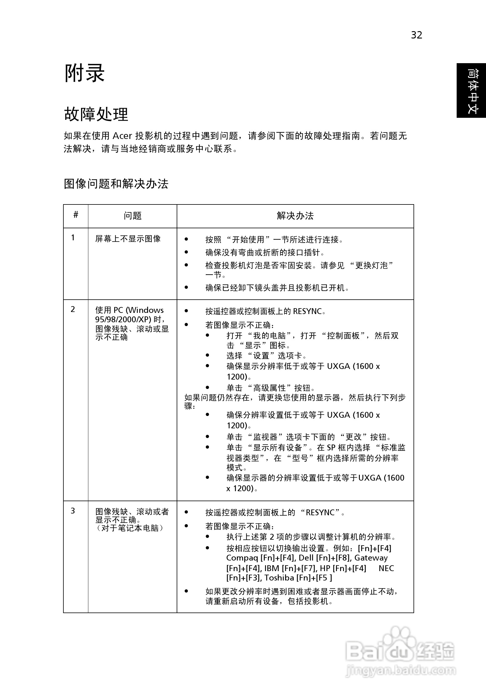 宏基P1303W投影使用说明书:[5]