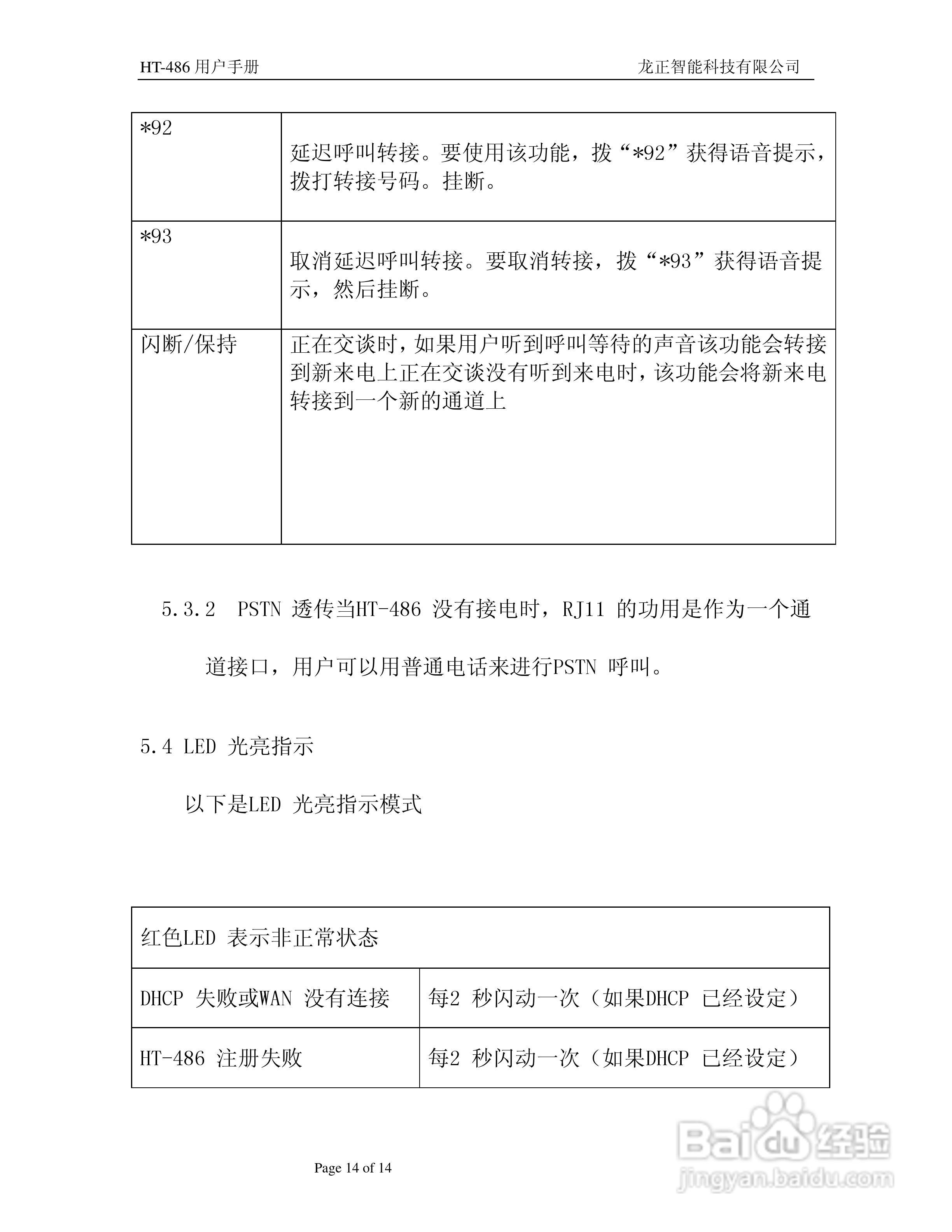 HT-486电话适配器用户手册:[2]