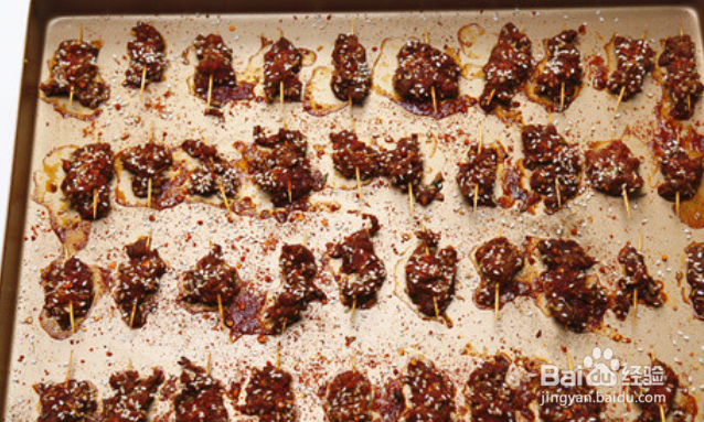 飘香的香辣牙签牛肉