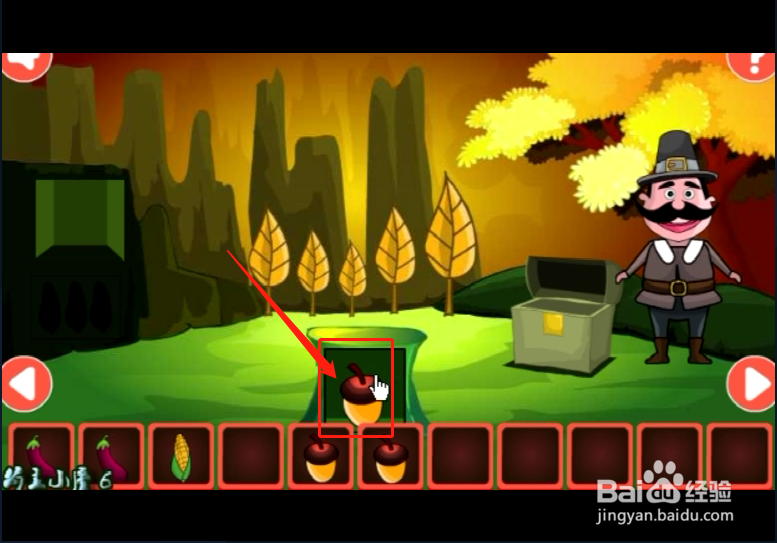 小游戏《胡子大叔林中逃脱》如何通关