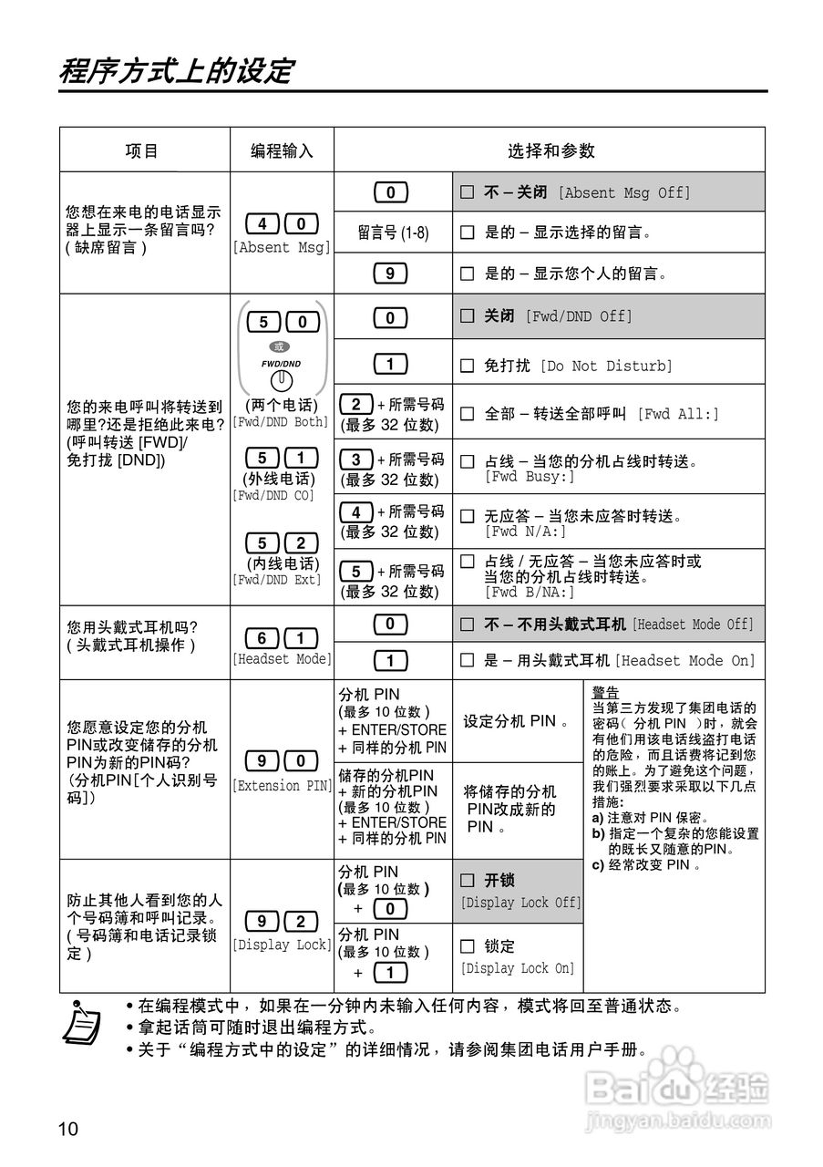 Panasonic KX-T7665 PBX程控电话交换机操作说明书:[2]