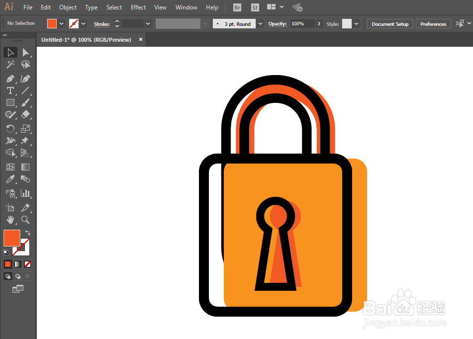 如何用ILLUSTRATOR绘制UI锁头标识