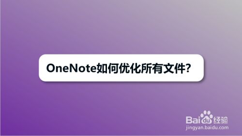 OneNote如何优化所有文件