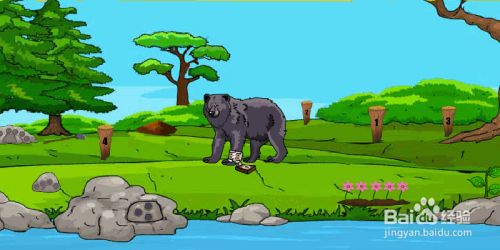 大黑熊怎样地走进森林里