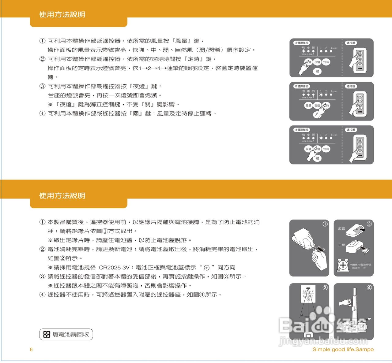 声宝SK-FQ14R型14吋微电脑遥控立扇说明书