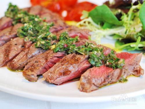 烤牛排佐阿根廷青酱 百度经验