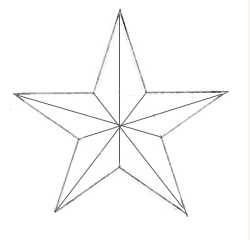 五角星的对称画法图片