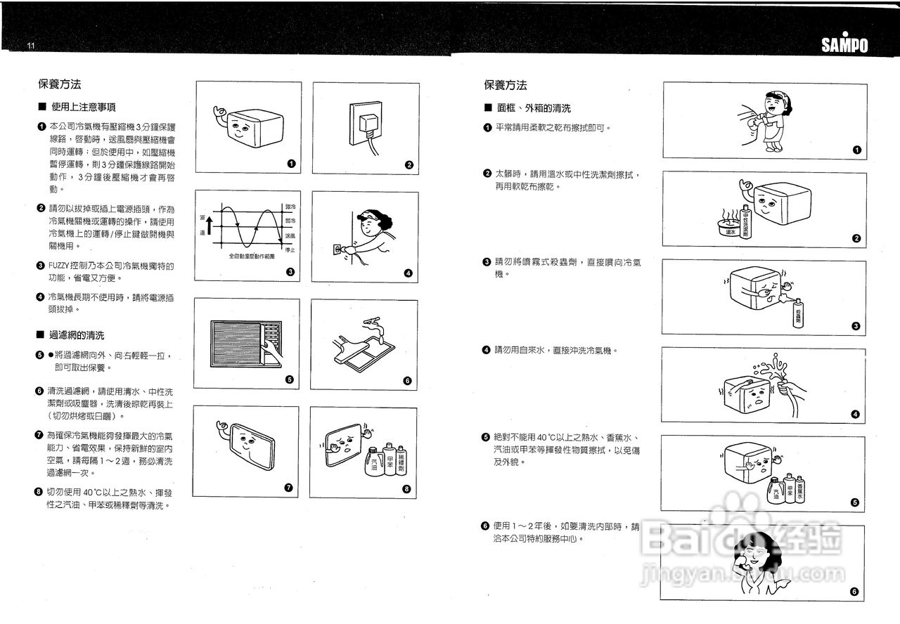 SAMPO AW-SB20冷气机使用说明书