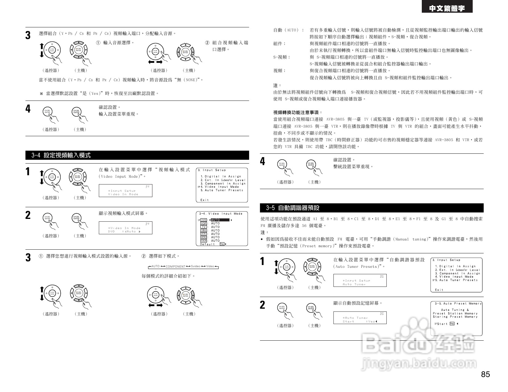 DENON AVR-3805收音环绕扩音机操作说明书:[5]