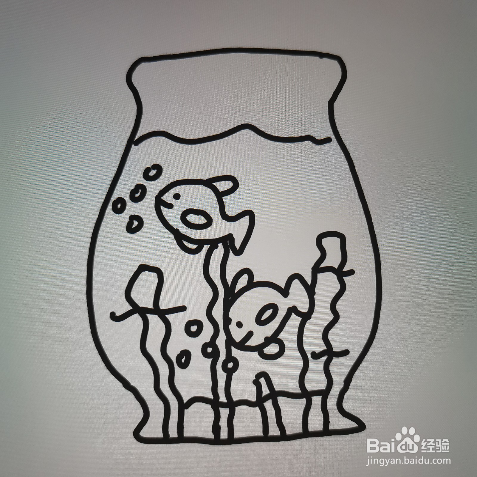 小鱼缸简笔画怎么画