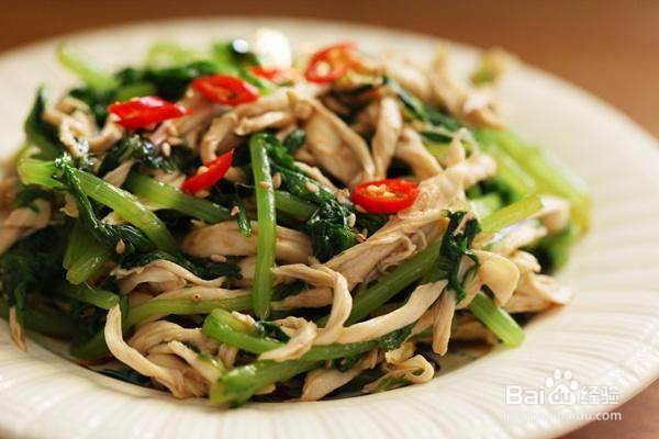 如何做出好吃的茼蒿拌鸡丝