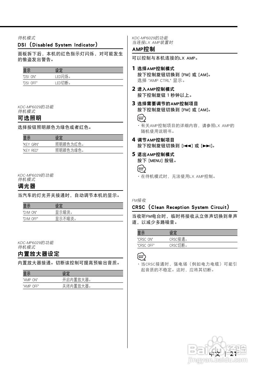KENWOOD CD接收机KDC-MP5029使用说明书:[2]