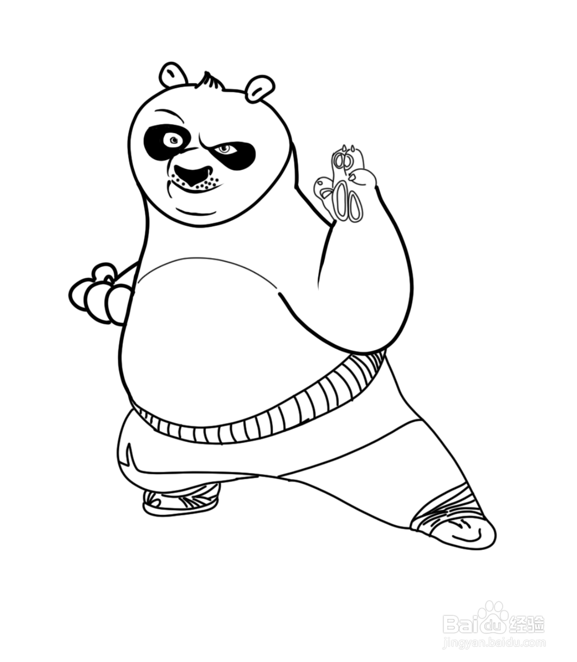 功夫熊猫阿宝的简笔画
