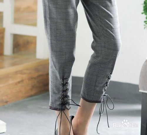 裤脚抽绳裤抽绳系法