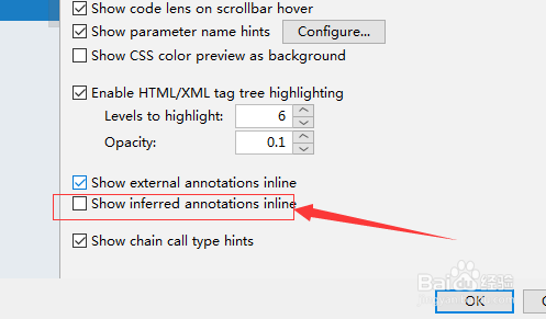IntelliJ IDEA怎么关闭内联显示推断注释
