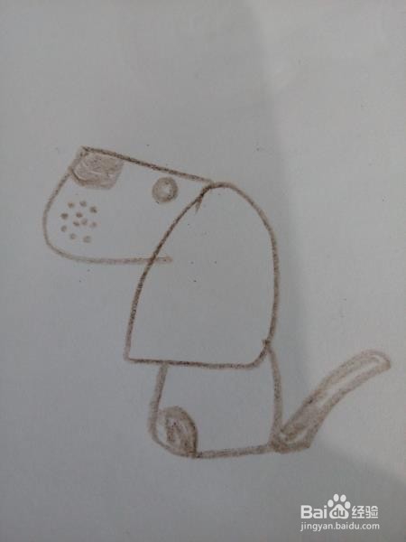 彩笔简画小狗