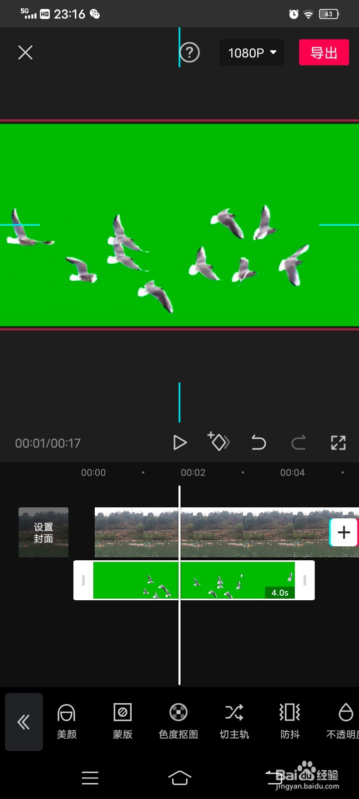 如何用剪映抠绿幕素材#校园分享#