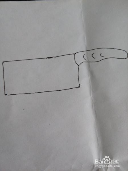 简笔简单画一下菜刀