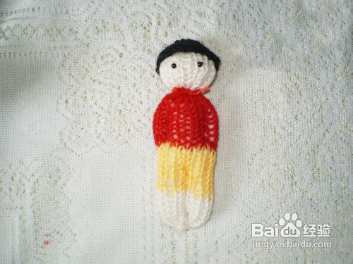 自制编织器做毛线娃娃