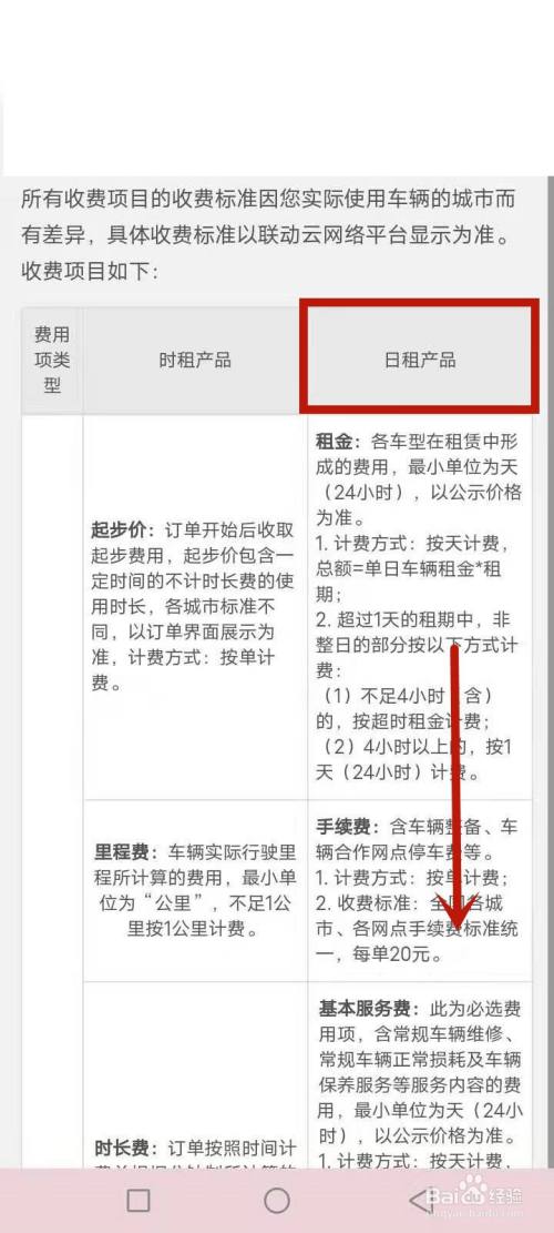 联动云租车日租油费怎么计算