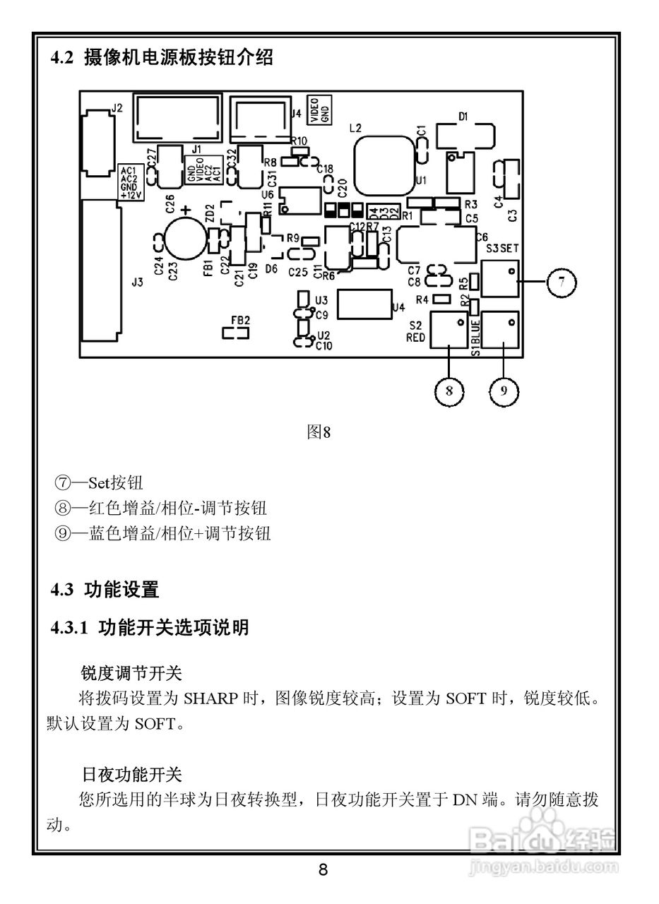 V5412-A5室内日夜转换型固定半球摄像机说明书